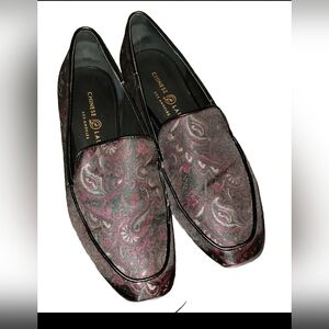 Chinese Laundry Gabby Paisley Brocade Fuchsia Silk Women's Size 7.5 Flat Shoes